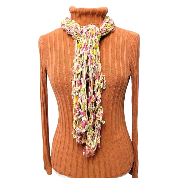 Simply Vera Burnt Orange Turtle Neck Sweater Sleeve Button Accent Sz PS - Picture 2 of 8